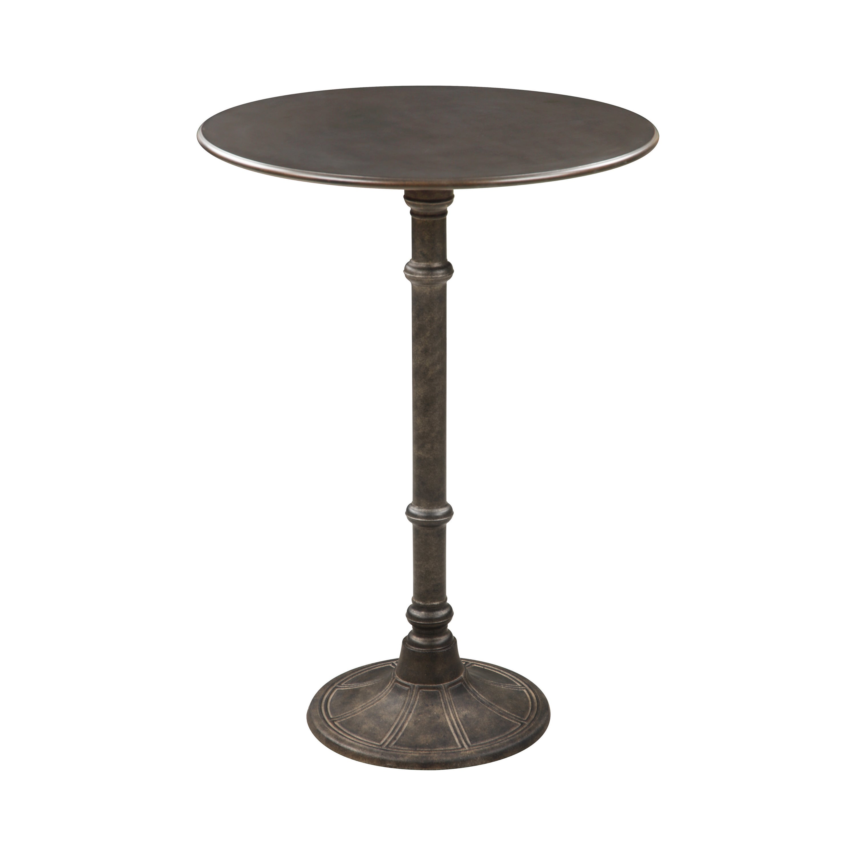 Danbury Round Bar Table Dark Russet and Antique Bronze