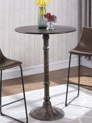 Danbury Round Bar Table Dark Russet and Antique Bronze