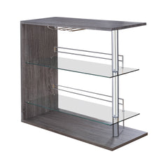 Prescott Rectangular 2-shelf Bar Unit Grey