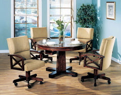 Marietta 5-piece Game Table Set Tobacco and Tan