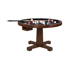 Marietta Round Wooden Game Table Tobacco