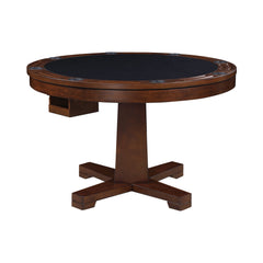 Marietta Round Wooden Game Table Tobacco