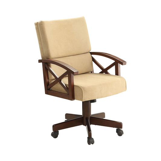 Marietta Upholstered Game Chair Tobacco and Tan