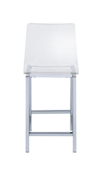 Juelia Counter Height Stools Chrome and Clear Acrylic (Set of 2)