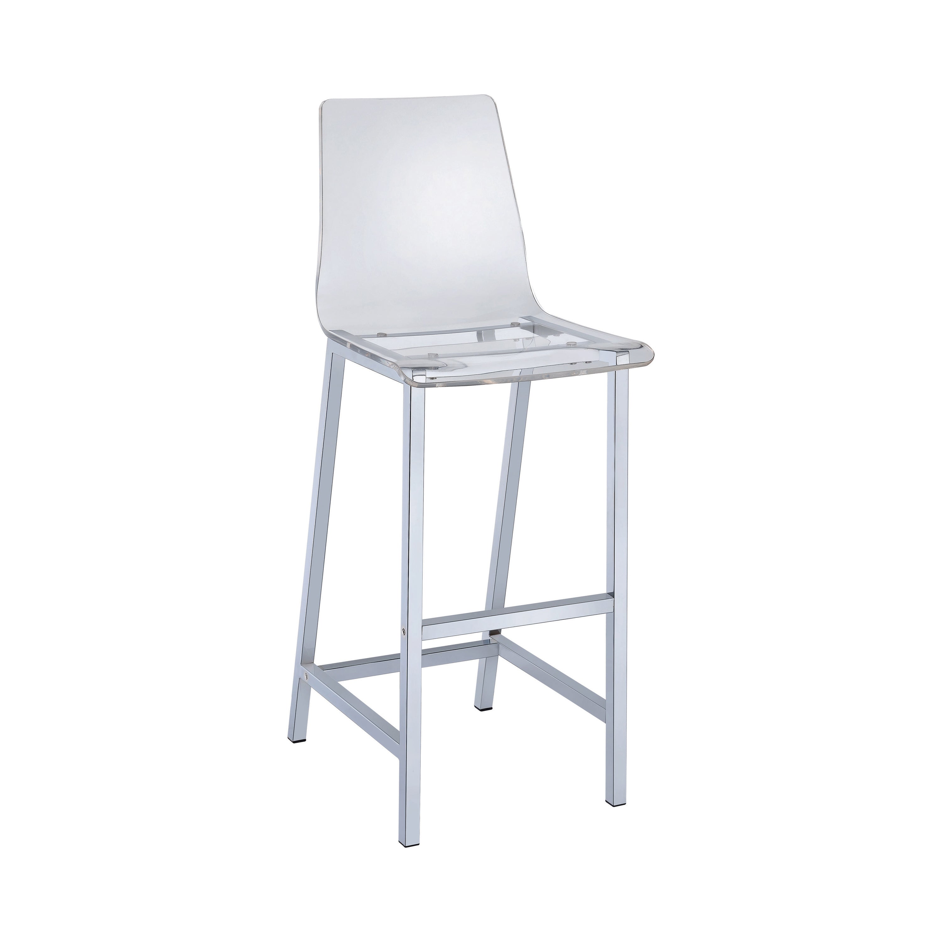 Juelia Bar Stools Chrome and Clear Acrylic (Set of 2)