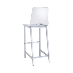 Juelia Bar Stools Chrome and Clear Acrylic (Set of 2)