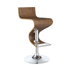 Covina Adjustable Bar Stool Walnut and Chrome