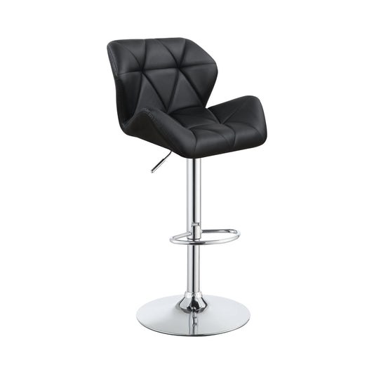 Berrington Adjustable Bar Stools Chrome and Black (Set of 2)