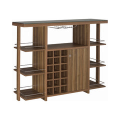 Diggs Bar Unit with Wine Bottle Storage Walnut