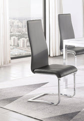 Montclair Upholstered High Back Side Chairs Grey and Chrome (Set of 4)