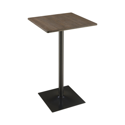 Cavalier Square Bar Table Dark Elm and Matte Black