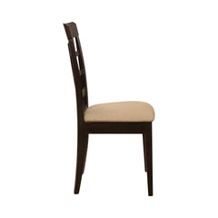 Gabriel Lattice Back Side Chairs Cappuccino and Tan (Set of 2)