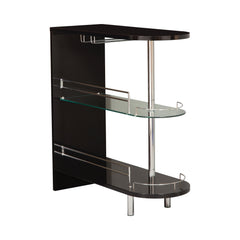 Adolfo 3-tier Bar Table Glossy Black and Clear