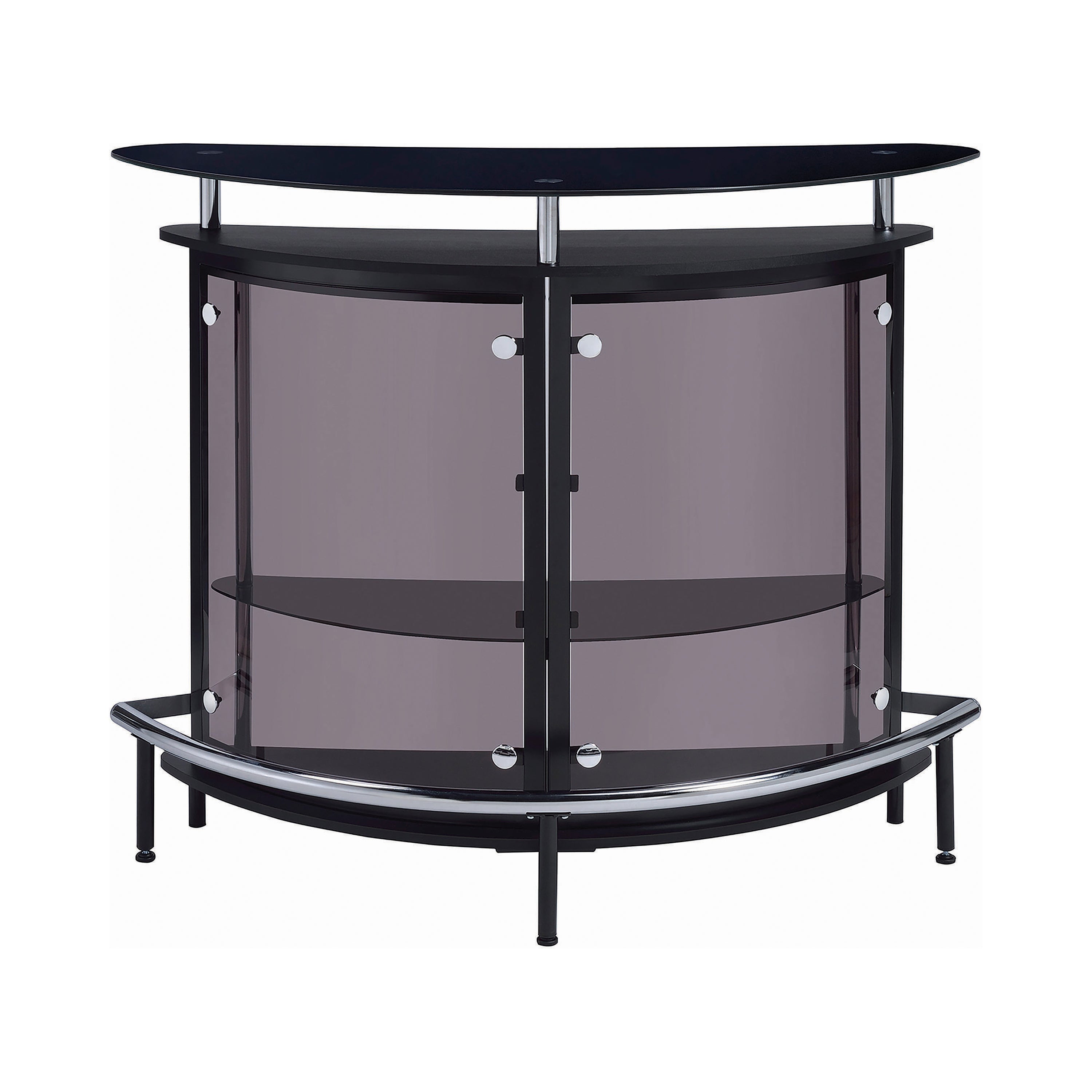 Amarillo 2-tier Bar Unit Black and Chrome