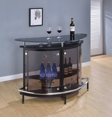 Amarillo 2-tier Bar Unit Black and Chrome