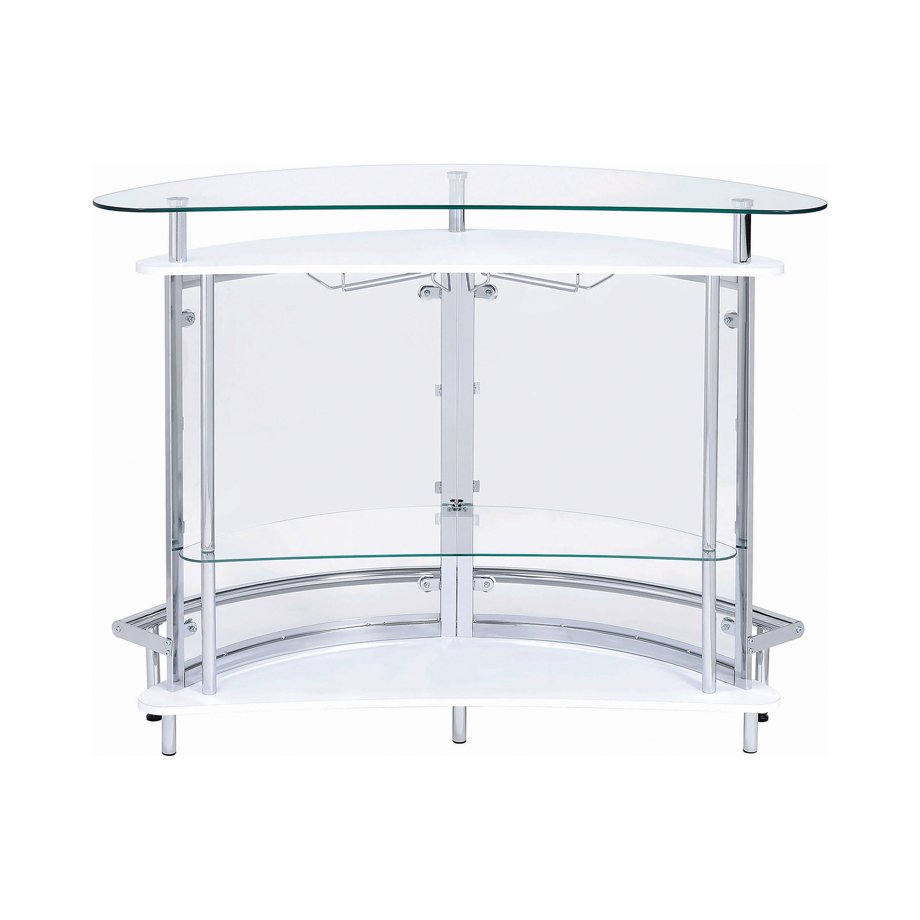 Amarillo 2-tier Bar Unit White and Chrome