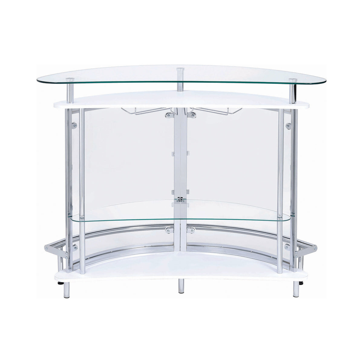 Amarillo 2-tier Bar Unit White and Chrome