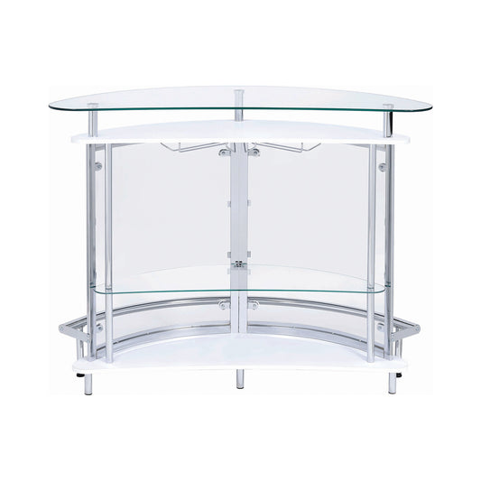 Amarillo 2-tier Bar Unit White and Chrome