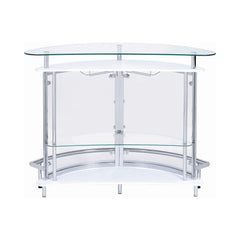 Amarillo 2-tier Bar Unit White and Chrome