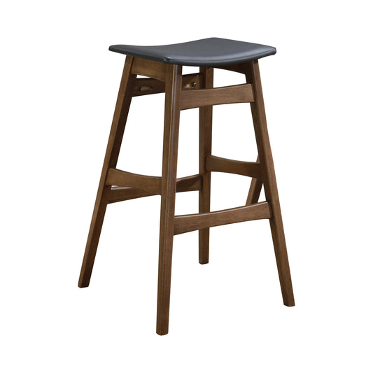 Finnick Tapered Legs Bar Stools Dark Grey and Walnut (Set of 2)