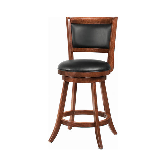 Broxton Upholstered Swivel Counter Height Stools Chestnut and Black (Set of 2)