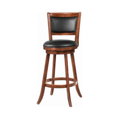 Broxton Upholstered Swivel Bar Stools Chestnut and Black (Set of 2)