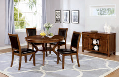 Nelms Dining Table with Shelf Deep Brown