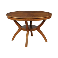 Nelms Dining Table with Shelf Deep Brown