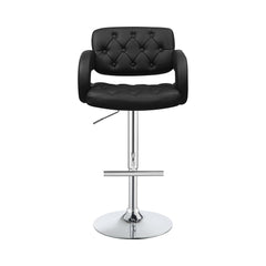 Brandi 29? Adjustable Height Bar Stool Black and Chrome