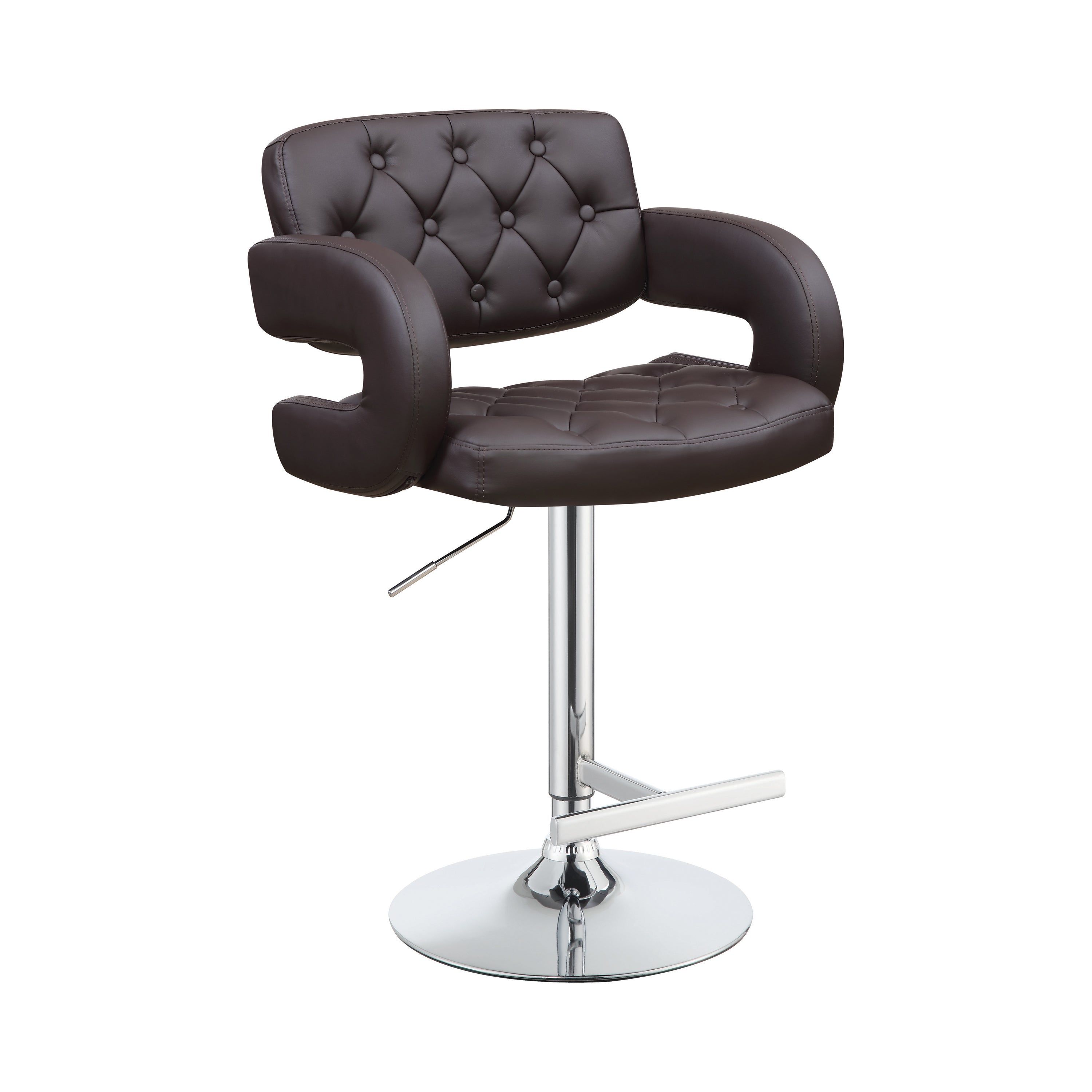 Brandi 29? Adjustable Height Bar Stool Chrome and Brown