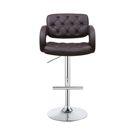 Brandi 29? Adjustable Height Bar Stool Chrome and Brown