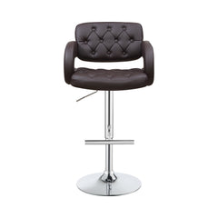 Brandi 29? Adjustable Height Bar Stool Chrome and Brown