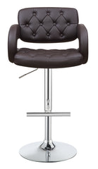 Brandi 29? Adjustable Height Bar Stool Chrome and Brown