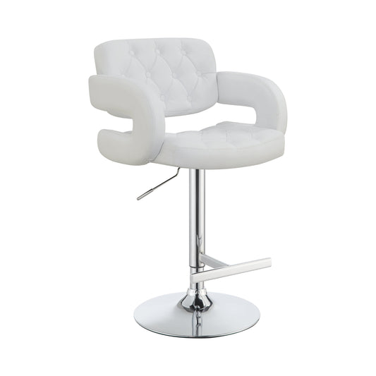 Brandi 29? Adjustable Height Bar Stool Chrome and White