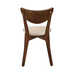 Kersey Dining Side Chairs with Curved Backs Beige and Chestnut (Set of 2)