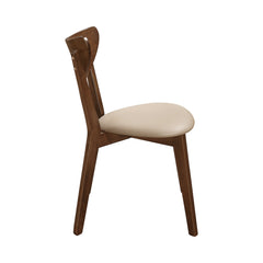 Kersey Dining Side Chairs with Curved Backs Beige and Chestnut (Set of 2)