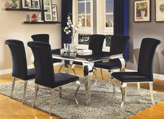 Carone Rectangular Dining Table Chrome and Black