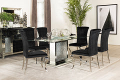 Betty Upholstered Side Chairs Black and Chrome (Set of 4)