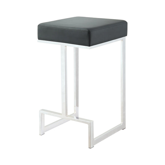 Gervase Square Counter Height Stool Black and Chrome