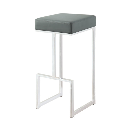 Gervase Square Bar Stool Grey and Chrome