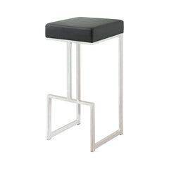 Gervase Square Bar Stool Black and Chrome