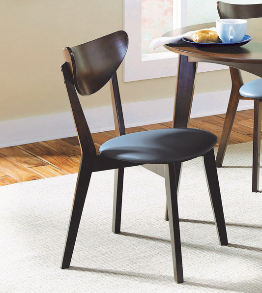 Malone Upholstered Dining Chairs Dark Walnut and Black (Set of 2)