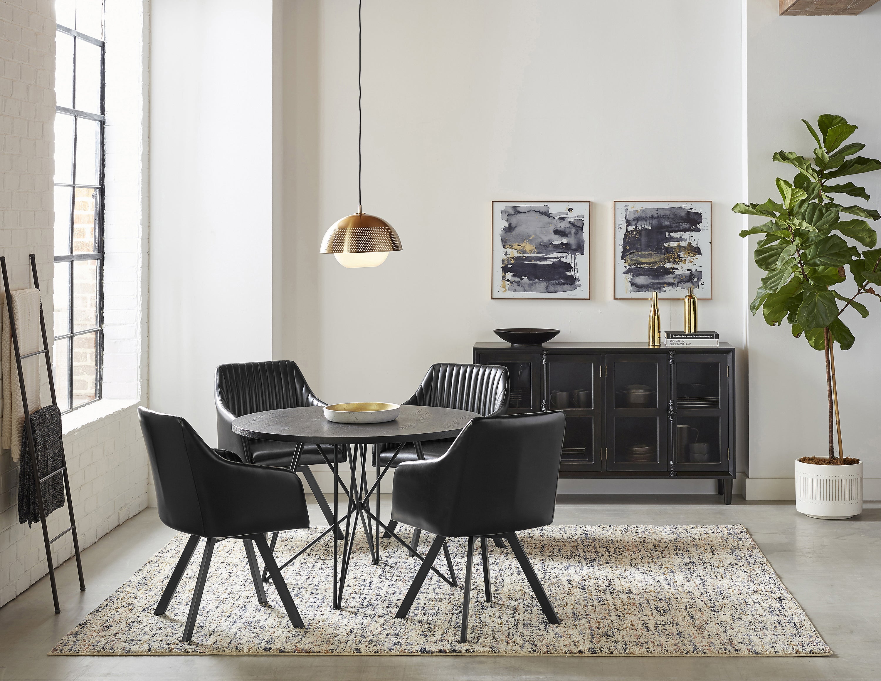 Rennes Round Table Black and Gunmetal