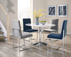 Mackinnon Upholstered Side Chairs Grey and Chrome (Set of 2)