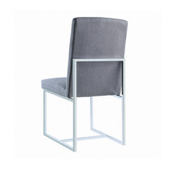 Mackinnon Upholstered Side Chairs Grey and Chrome (Set of 2)