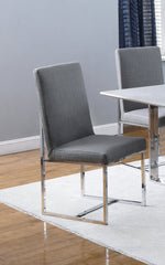 Mackinnon Upholstered Side Chairs Grey and Chrome (Set of 2)