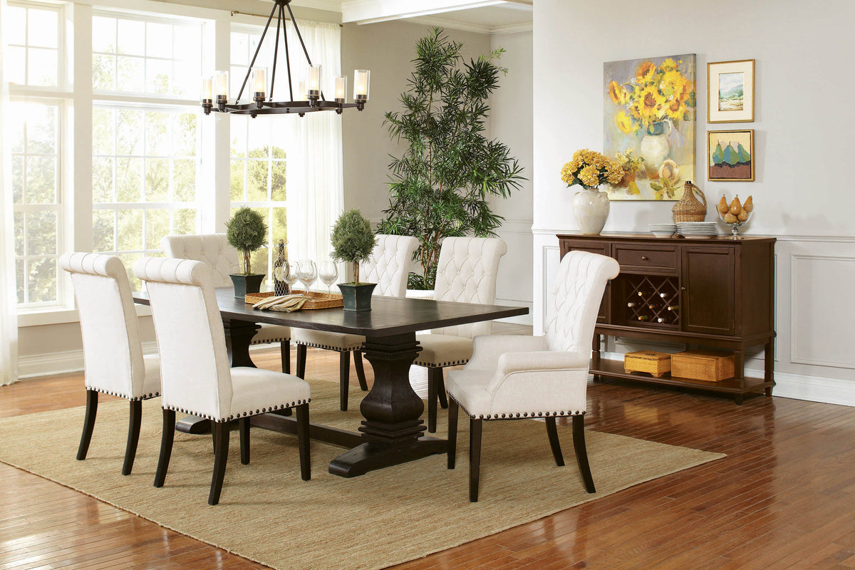 Parkins Dining Room Set Rustic Espresso and Beige