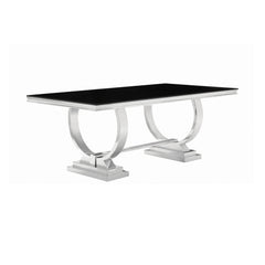 Antoine Rectangular Dining Table Chrome and Black