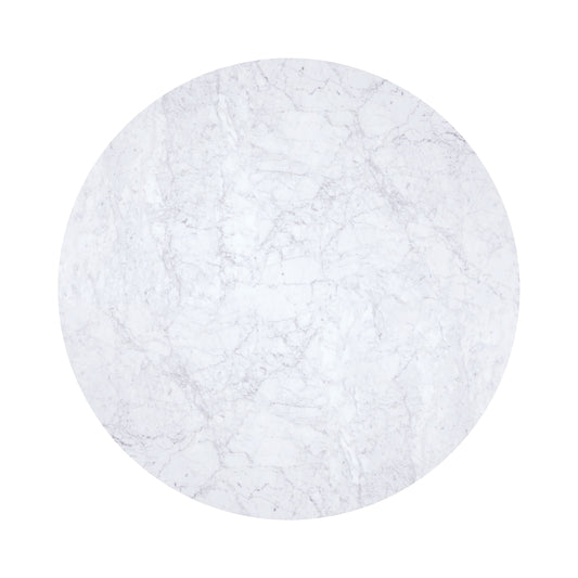 Bartole Round Dining Table White and Matte Black