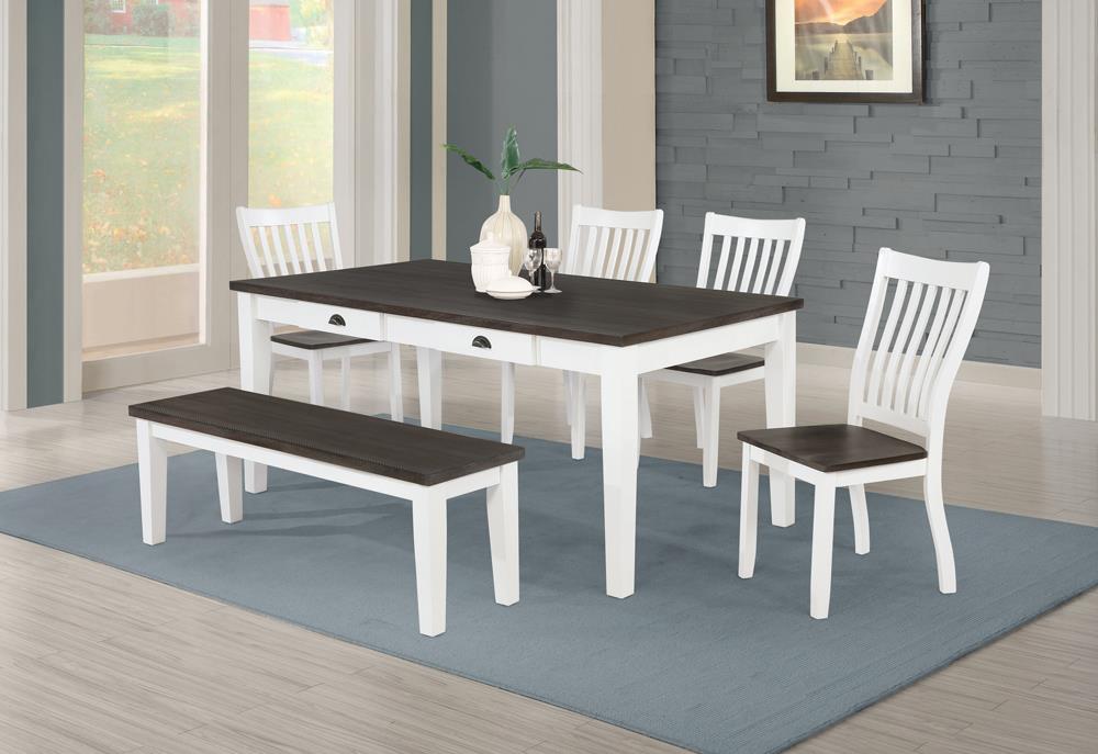 Andraya Kingman 6-Piece Rectangular Dining Set Espresso And White